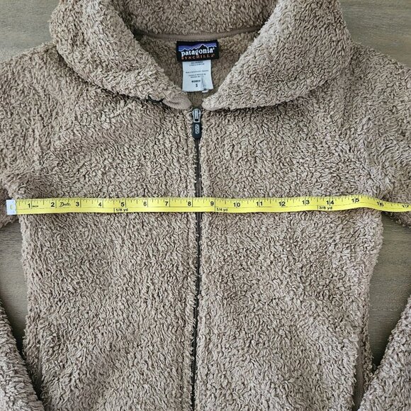 Patagonia Women’s Synchilla Teddy Bear Fleece Jacket Size Small Brown Sherpa - Picture 9 of 10